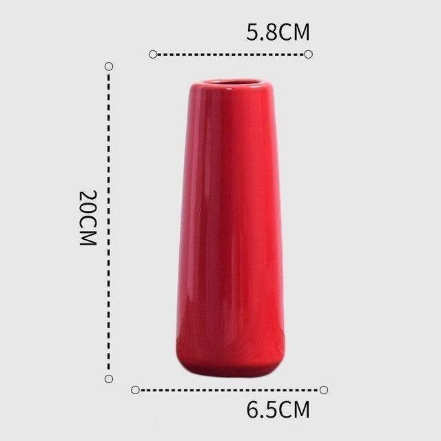 Frendorf | CrimsonFlow Geschwungene Rote Vase | Zeitloses Design | Dekoratives Highlight | Moderne Wohnkultur