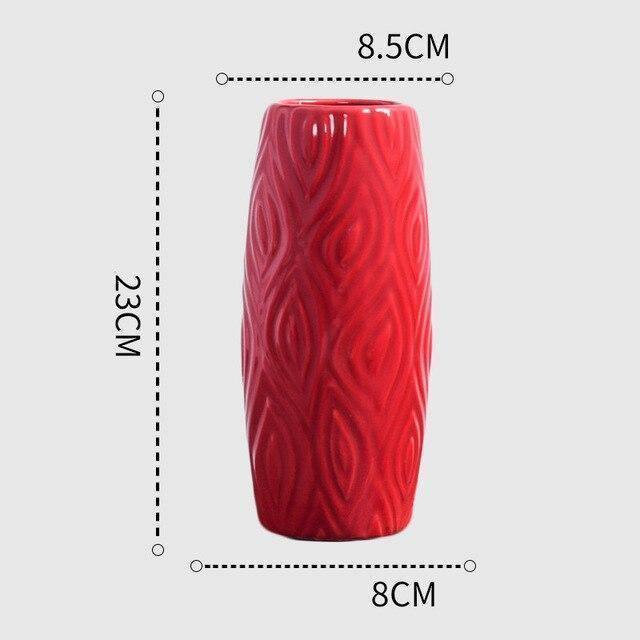 Frendorf | CrimsonFlow Geschwungene Rote Vase | Zeitloses Design | Dekoratives Highlight | Moderne Wohnkultur