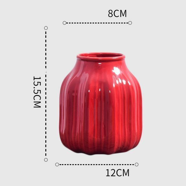 Frendorf | CrimsonFlow Geschwungene Rote Vase | Zeitloses Design | Dekoratives Highlight | Moderne Wohnkultur