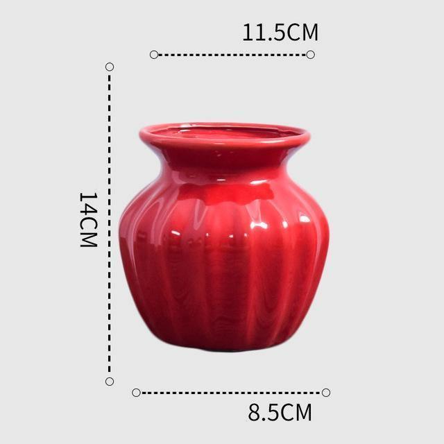 Frendorf | CrimsonFlow Geschwungene Rote Vase | Zeitloses Design | Dekoratives Highlight | Moderne Wohnkultur