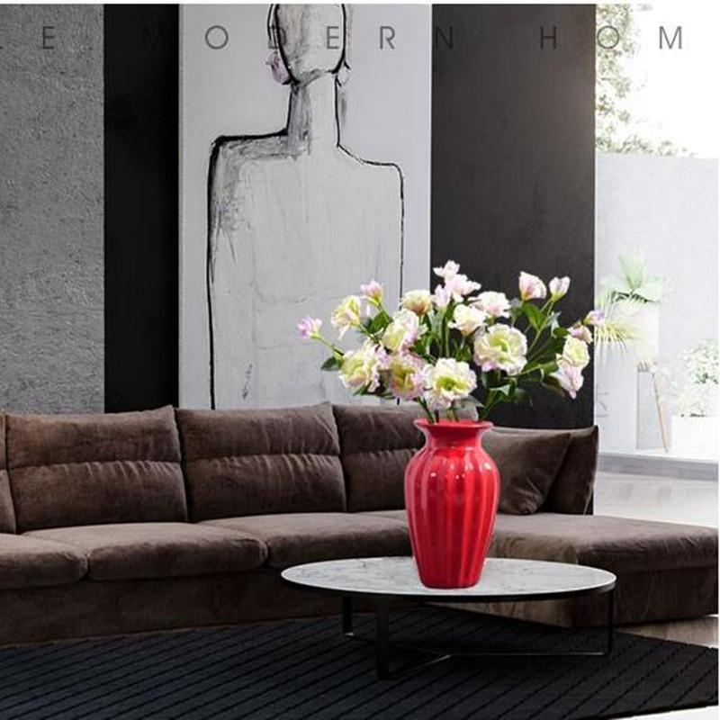 Frendorf | CrimsonFlow Geschwungene Rote Vase | Zeitloses Design | Dekoratives Highlight | Moderne Wohnkultur