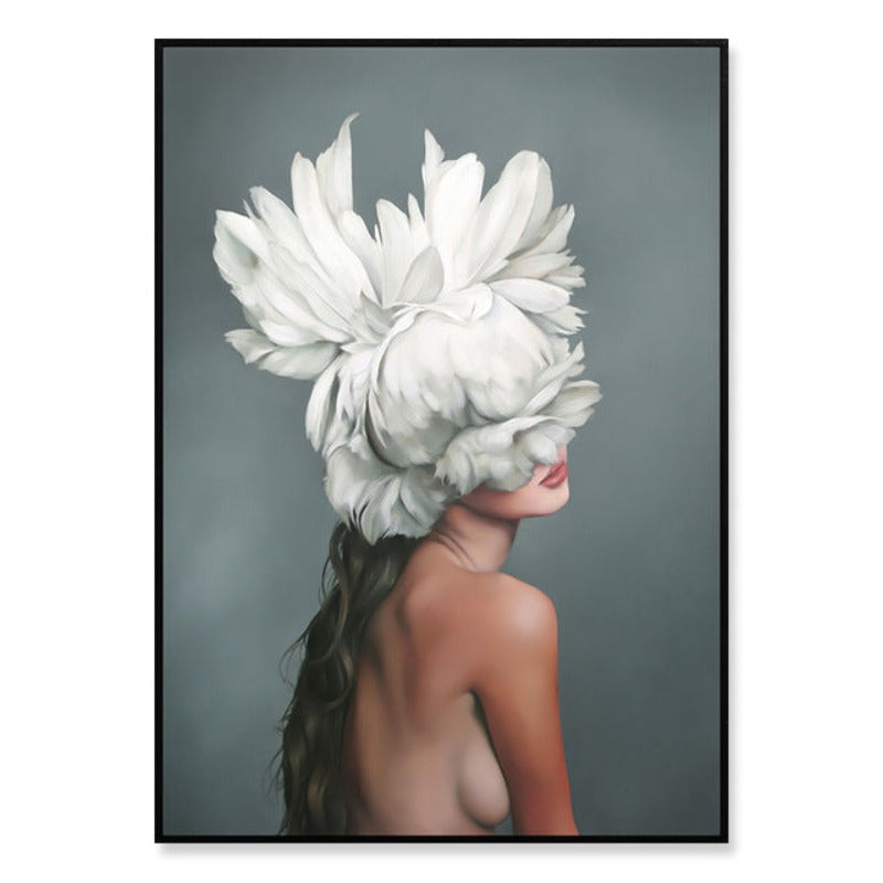 Florales Mädchen Wandkunst Bilder Schönheit - Leinwand Wandkunst Malerei