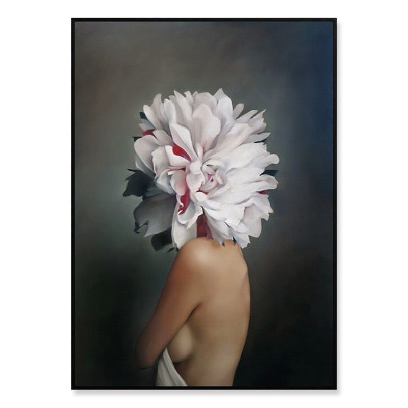 Florales Mädchen Wandkunst Bilder Schönheit - Leinwand Wandkunst Malerei