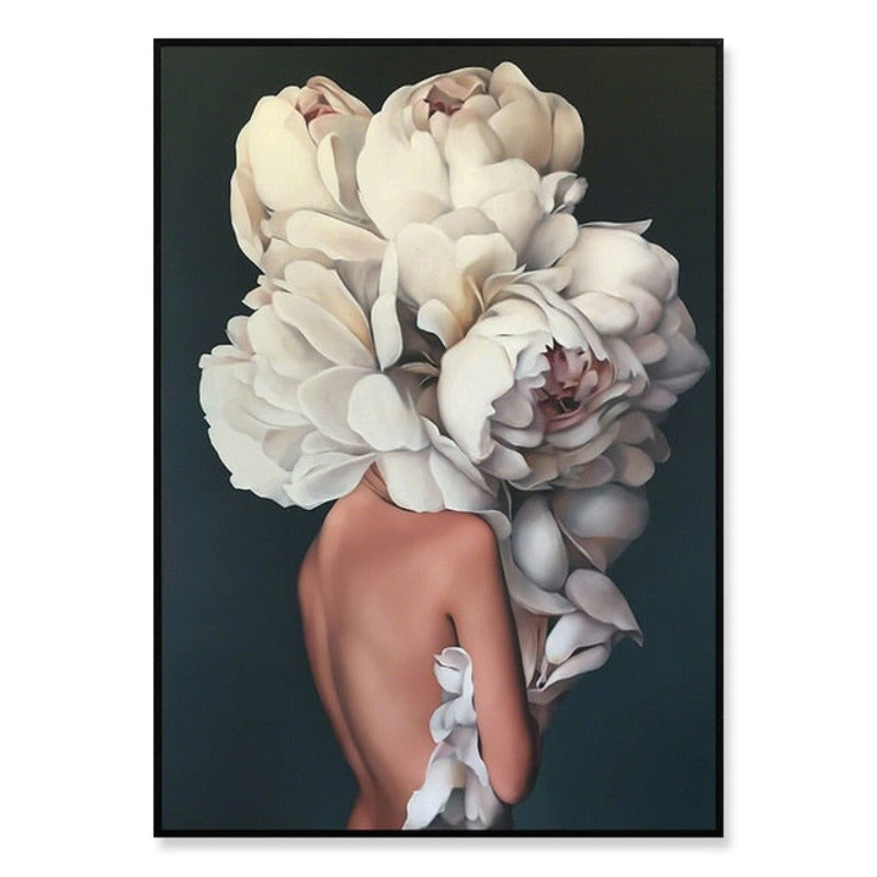 Florales Mädchen Wandkunst Bilder Schönheit - Leinwand Wandkunst Malerei