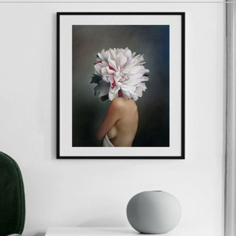 Florales Mädchen Wandkunst Bilder Schönheit - Leinwand Wandkunst Malerei