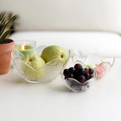 Frendorf | CrystalBloom Glasschalen im Blütendesign | Strukturiertes Glas | Moderne Tischdeko in Schwarz & Weiß