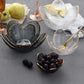 Frendorf | CrystalBloom Glasschalen im Blütendesign | Strukturiertes Glas | Moderne Tischdeko in Schwarz & Weiß