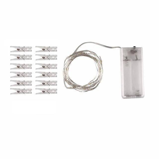 Frendorf | GlowClip LED Lichterkette mit Fotoclips | Batteriebetrieben oder USB-Anschluss | Dekorative Beleuchtung für Zuhause & Partys