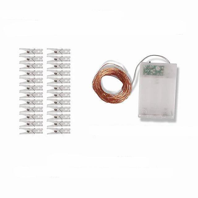 Frendorf | GlowClip LED Lichterkette mit Fotoclips | Batteriebetrieben oder USB-Anschluss | Dekorative Beleuchtung für Zuhause & Partys
