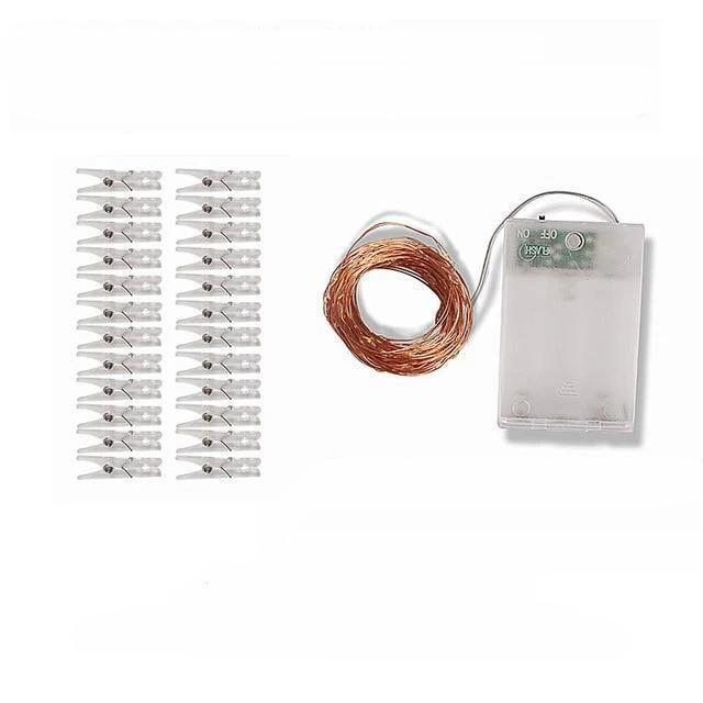 Frendorf | GlowClip LED Lichterkette mit Fotoclips | Batteriebetrieben oder USB-Anschluss | Dekorative Beleuchtung für Zuhause & Partys