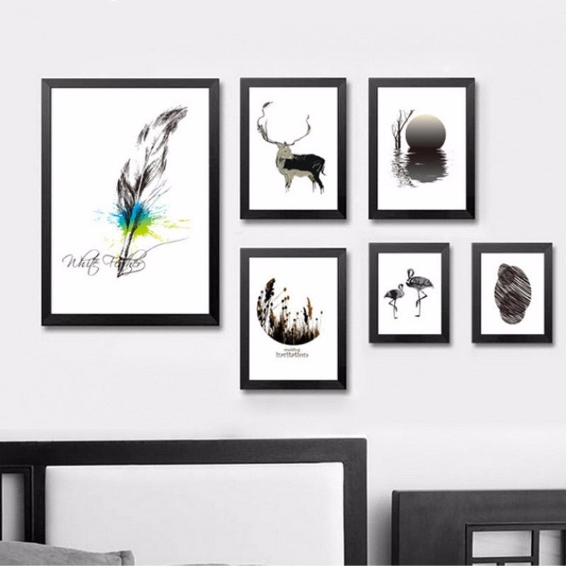Nordic Nature Leinwandmalerei Tiere - Leinwand Wandkunst Malerei
