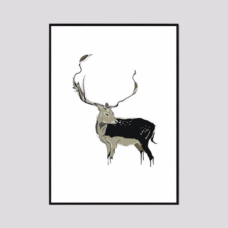 Nordic Nature Leinwandmalerei Tiere - Leinwand Wandkunst Malerei