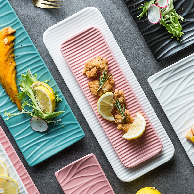 Keramische Sushi Lange Platte Mikkado (5 Farben + 2 Modelle + 2 Größen)