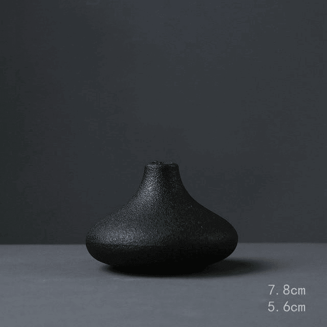 Frendorf | ObsidianWave Strukturierte Keramikvasen in Nacht-Schwarz | Modernes Design | Perfekte Dekoration für Zuhause