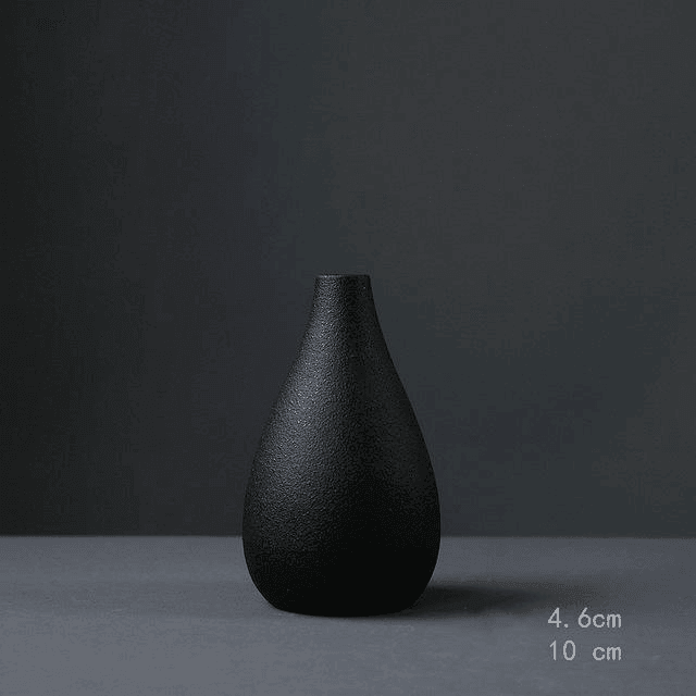 Frendorf | ObsidianWave Strukturierte Keramikvasen in Nacht-Schwarz | Modernes Design | Perfekte Dekoration für Zuhause