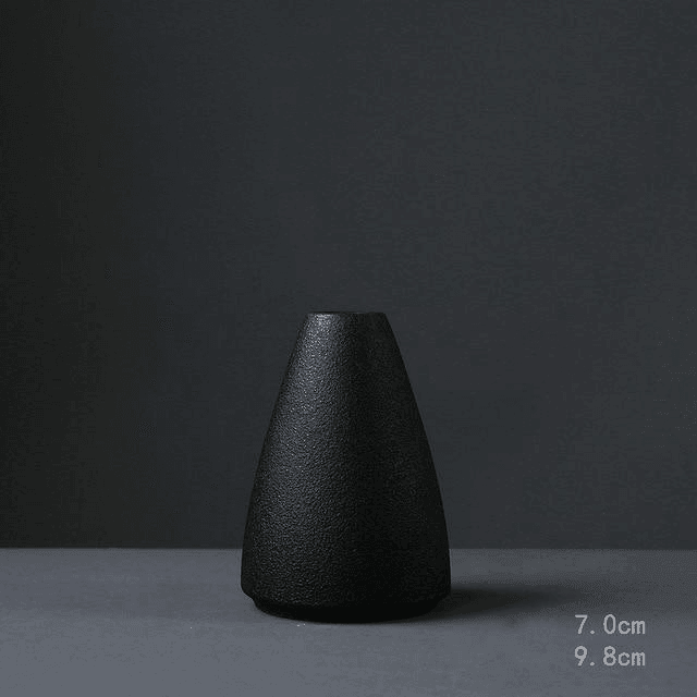 Frendorf | ObsidianWave Strukturierte Keramikvasen in Nacht-Schwarz | Modernes Design | Perfekte Dekoration für Zuhause