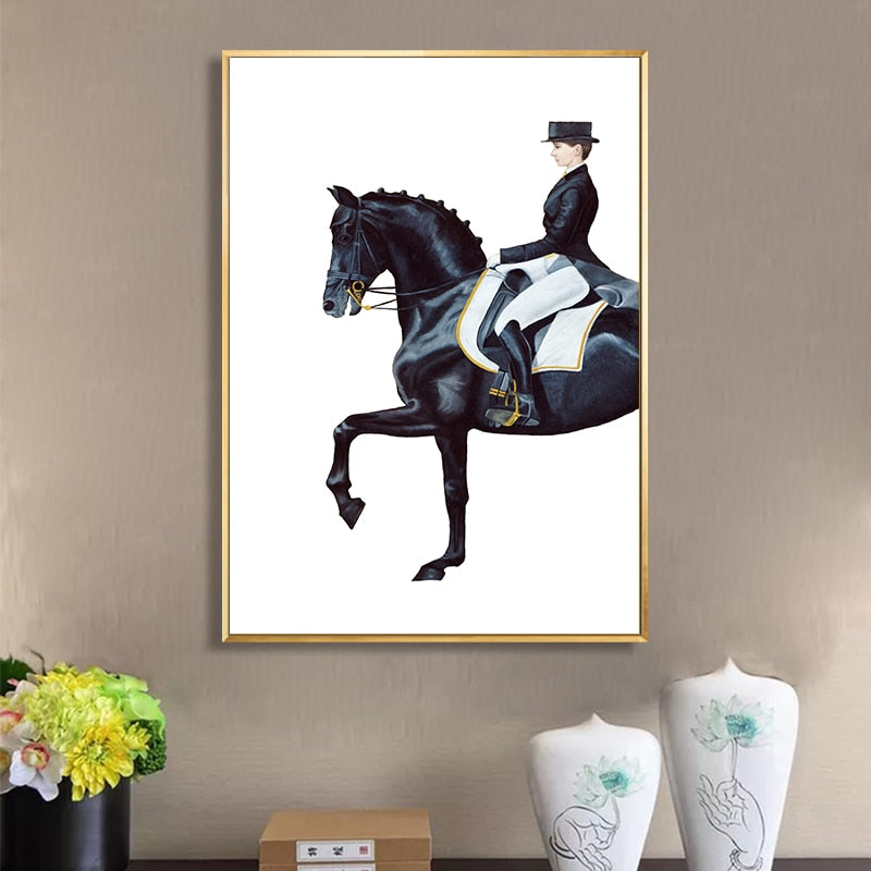 Luxurious figures horse - canvas wall art painting