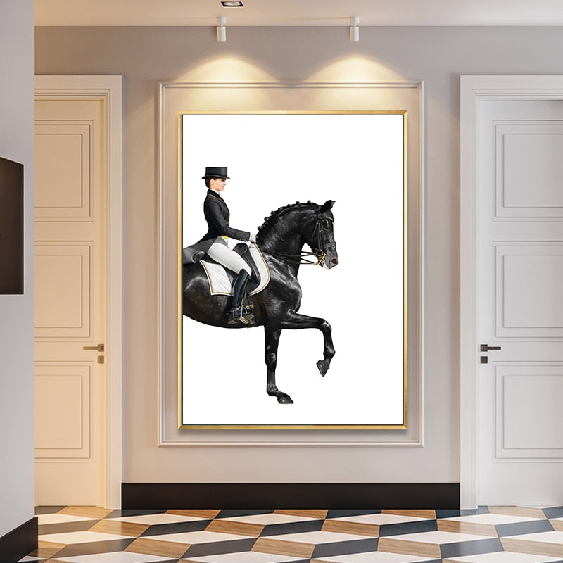 Luxurious figures horse - canvas wall art painting