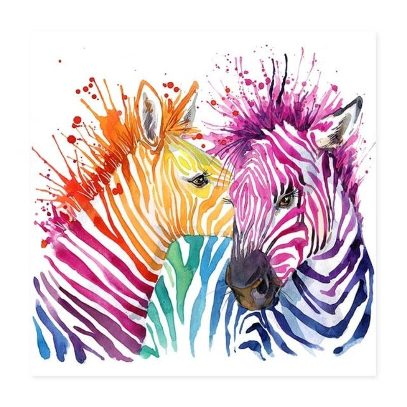 Lebendige afrikanische Zebras - Leinwand Wandkunst Gemälde