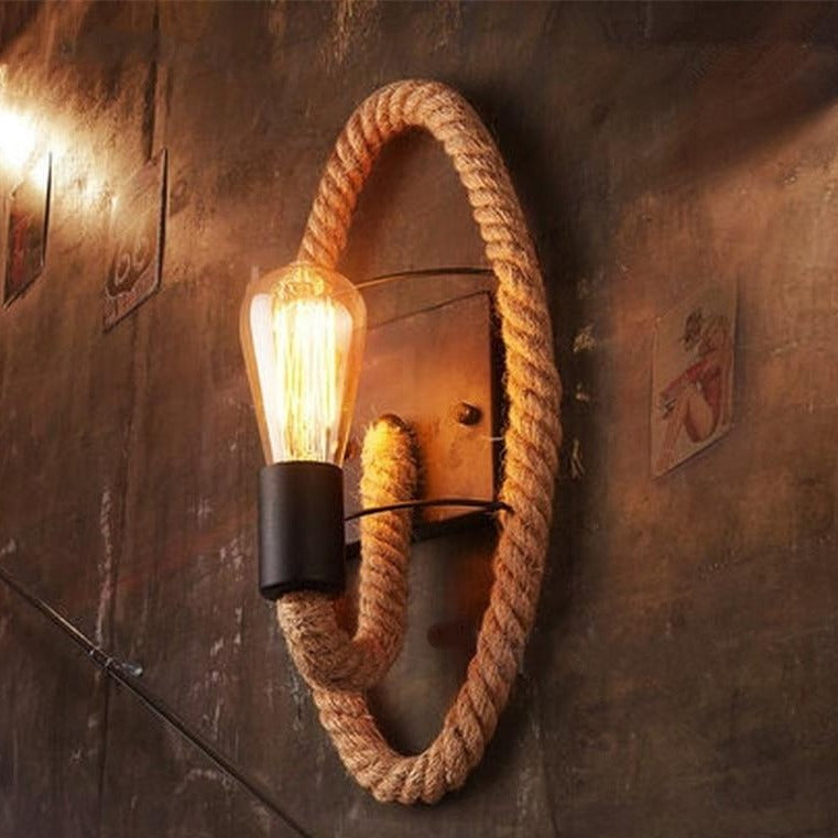 Vintage Seil Wandlampe - Griff