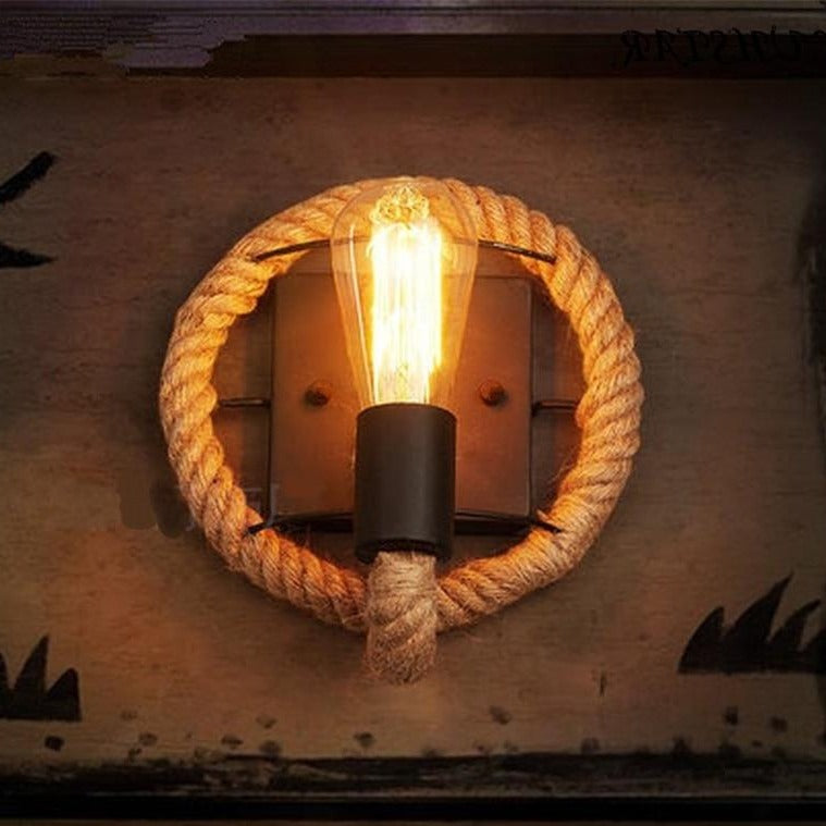 Vintage Seil Wandlampe - Griff