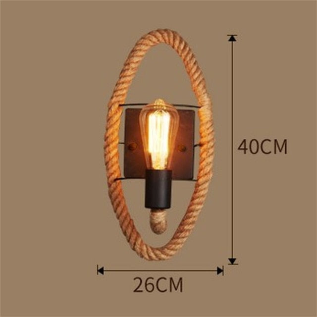 Vintage Seil Wandlampe - Griff