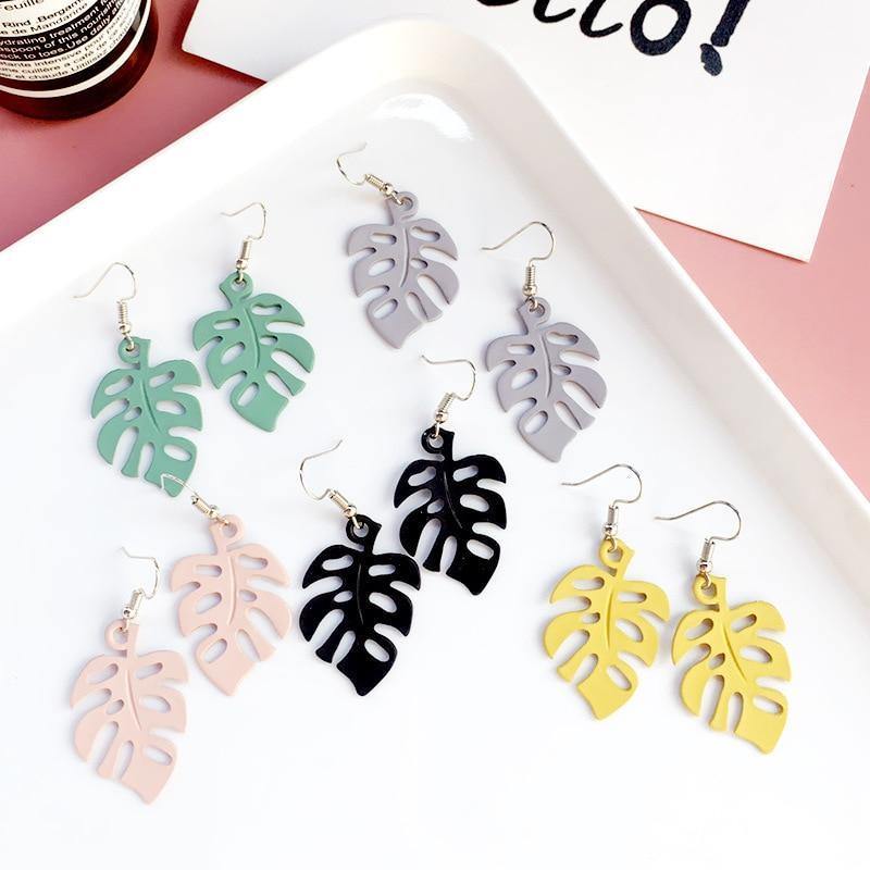 Frendorf | NatureChic Monstera Ohrringe | Dangle Style | Zeitloser Schmuck