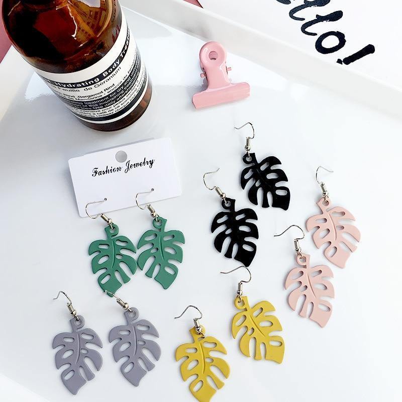 Frendorf | NatureChic Monstera Ohrringe | Dangle Style | Zeitloser Schmuck