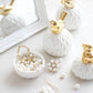 Frendorf | TreasureKeep Porzellan Schmuckaufbewahrung | Weiß & Gold | Elegantes Design | Vielseitige Schmuckbox