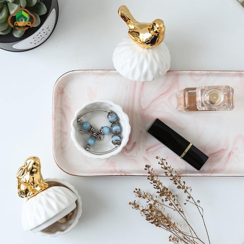 Frendorf | TreasureKeep Porzellan Schmuckaufbewahrung | Weiß & Gold | Elegantes Design | Vielseitige Schmuckbox