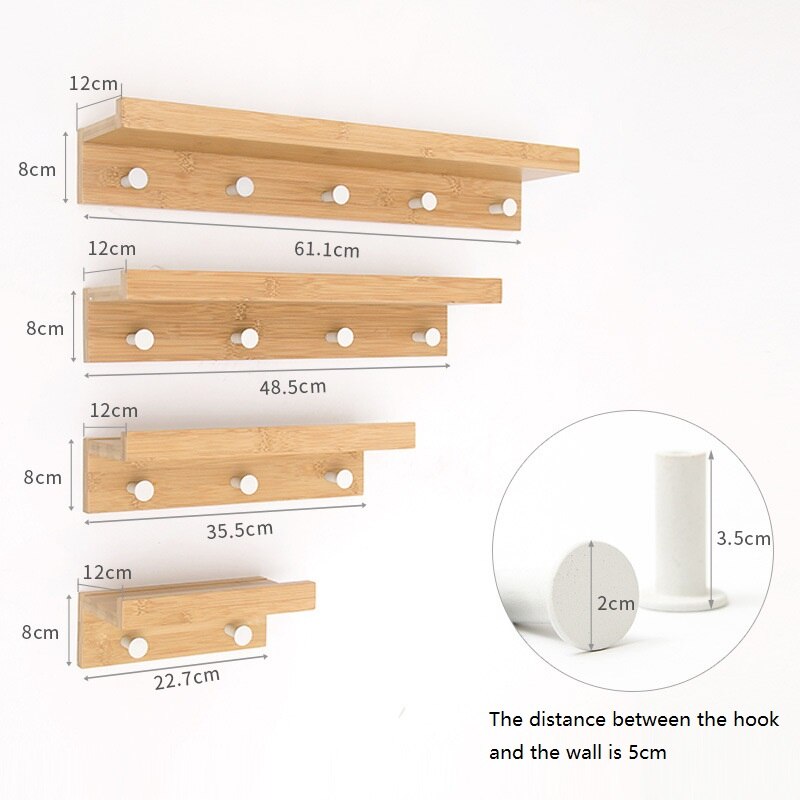 Frendorf | ShelfMaven Wandregal mit Haken | Platzsparende Aufbewahrung | Funktional & Dekorativ | Ideal für Küche & Bad