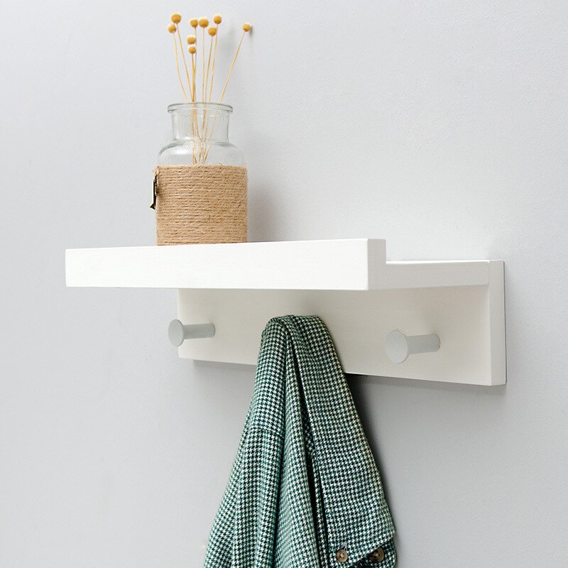 Frendorf | ShelfMaven Wandregal mit Haken | Platzsparende Aufbewahrung | Funktional & Dekorativ | Ideal für Küche & Bad