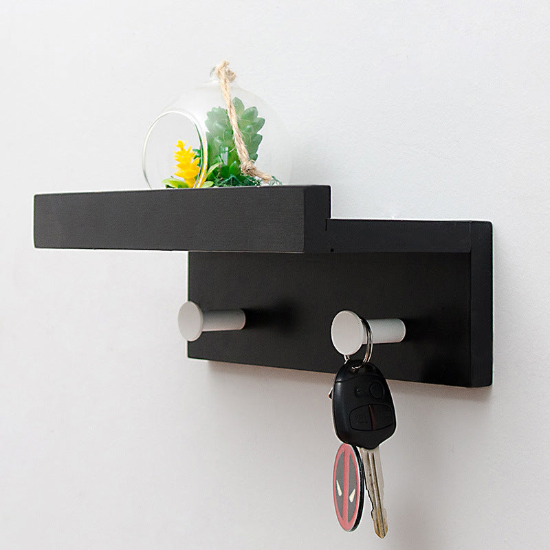 Frendorf | ShelfMaven Wandregal mit Haken | Platzsparende Aufbewahrung | Funktional & Dekorativ | Ideal für Küche & Bad