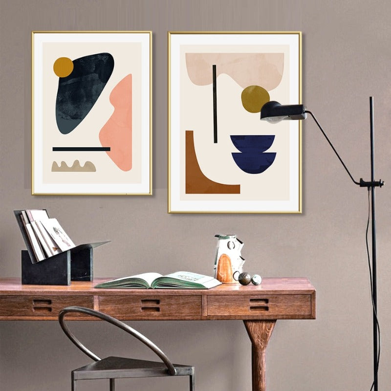 Geometrisch Abstrakt Skandinavien Galerie - Leinwand Wandkunst Gemälde