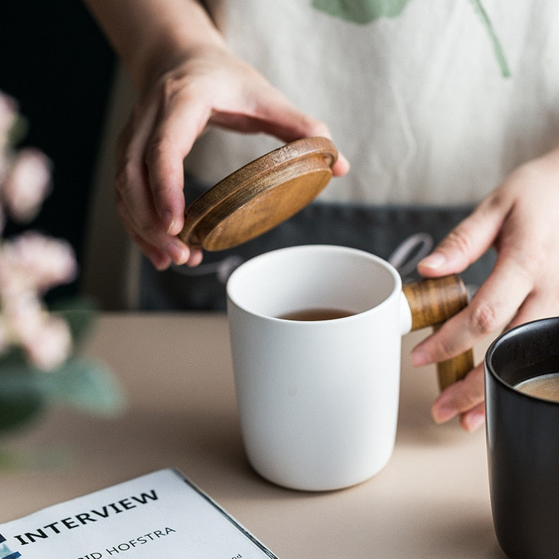 HOLZGRIFF TASSE WEISS