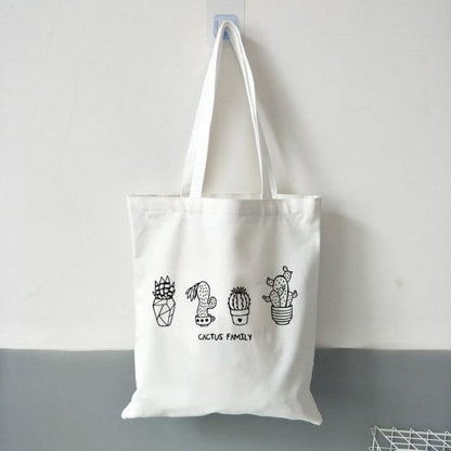 Frendorf | CactusCharm Canvas Tote Bag | Umweltfreundliche Einkaufstasche | Leicht & Langlebig | Stilvolle Designs