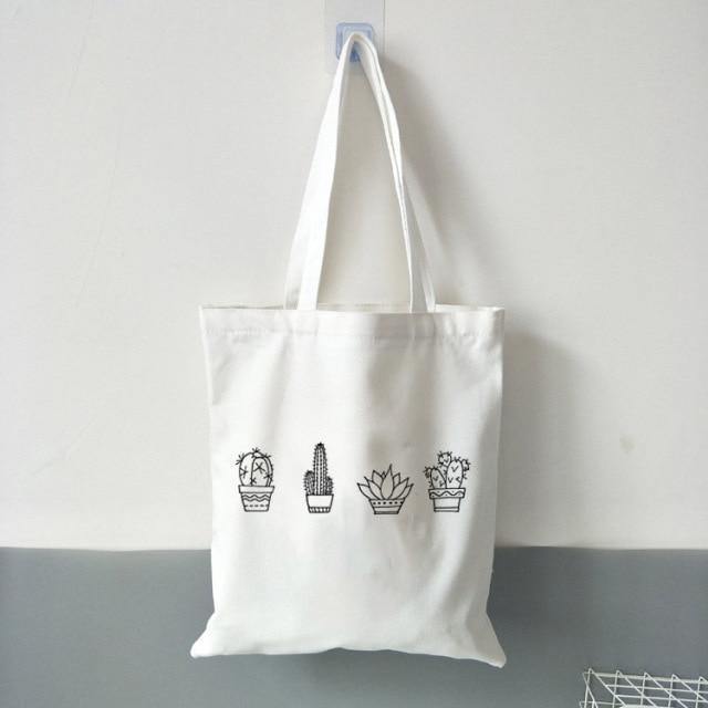 Frendorf | CactusCharm Canvas Tote Bag | Umweltfreundliche Einkaufstasche | Leicht & Langlebig | Stilvolle Designs