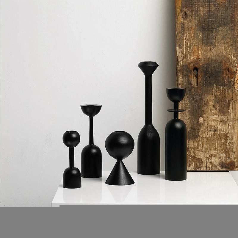 Frendorf | Noirique Schwarze Kerzenhalter für Tafelkerzen | Stilvolles Design | Elegante Dekoration