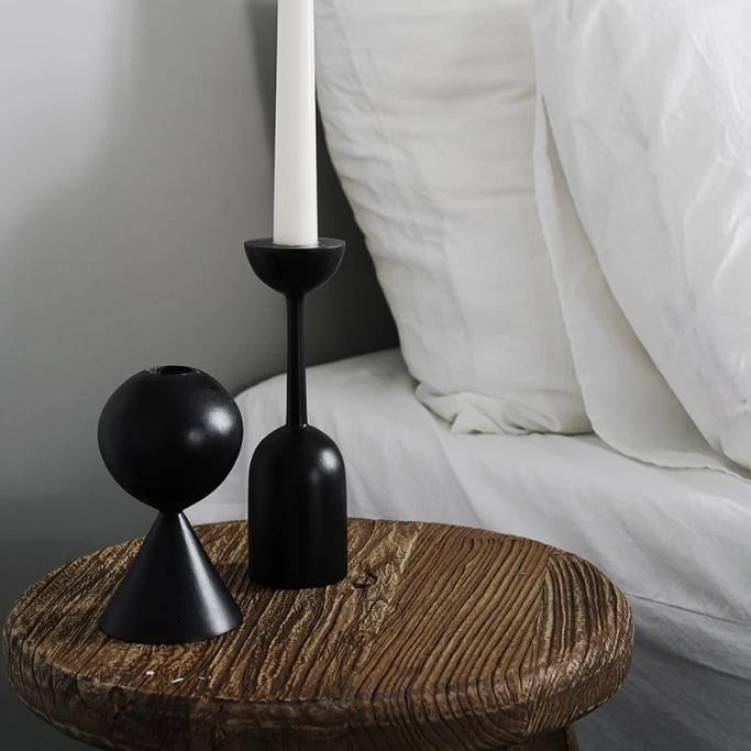 Frendorf | Noirique Schwarze Kerzenhalter für Tafelkerzen | Stilvolles Design | Elegante Dekoration