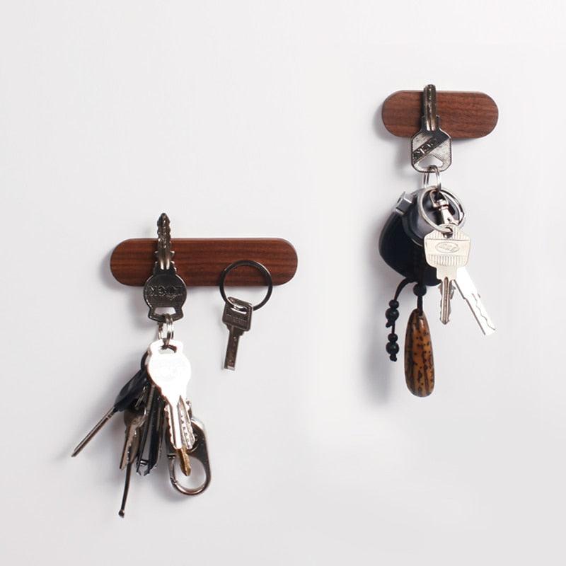 Frendorf | KeyMagnetic Holzschlüsselhalter | Magnetisch | Wandorganizer | Platzsparend | Moderner Look