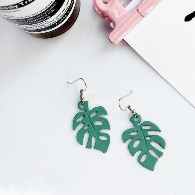 Frendorf | NatureChic Monstera Ohrringe | Dangle Style | Zeitloser Schmuck