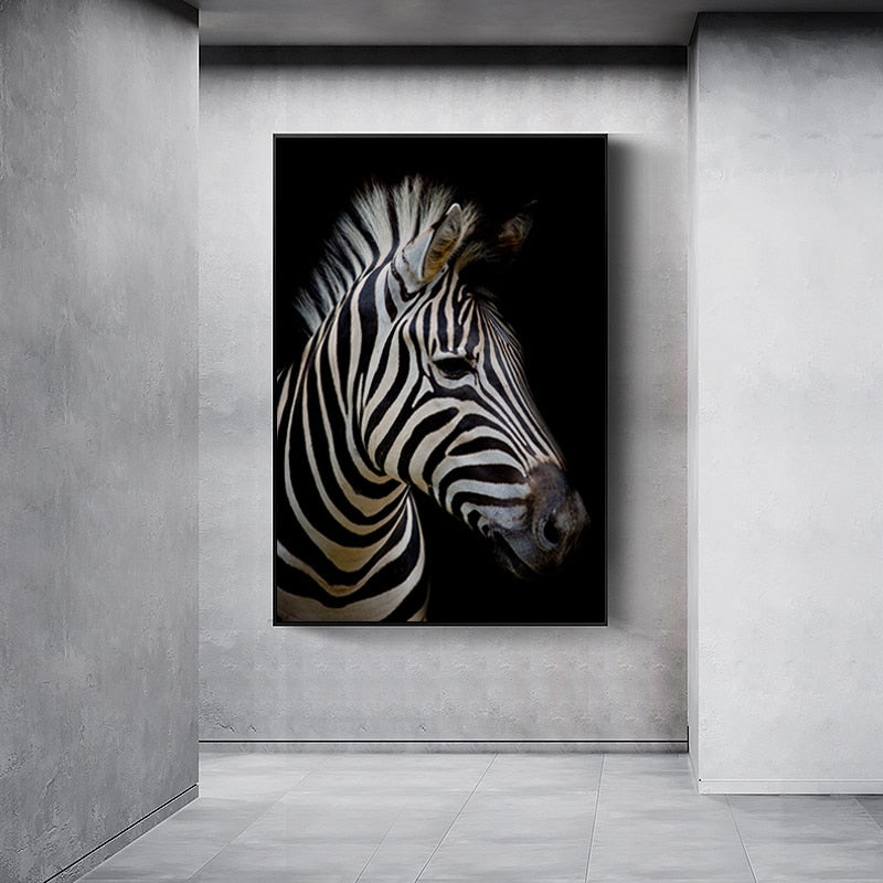 Natur Wildtiere Afrika Wildtiere Schwarz Weiß - Leinwand Wandkunst Malerei