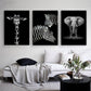 Natur Wildtiere Afrika Wildtiere Schwarz Weiß - Leinwand Wandkunst Malerei