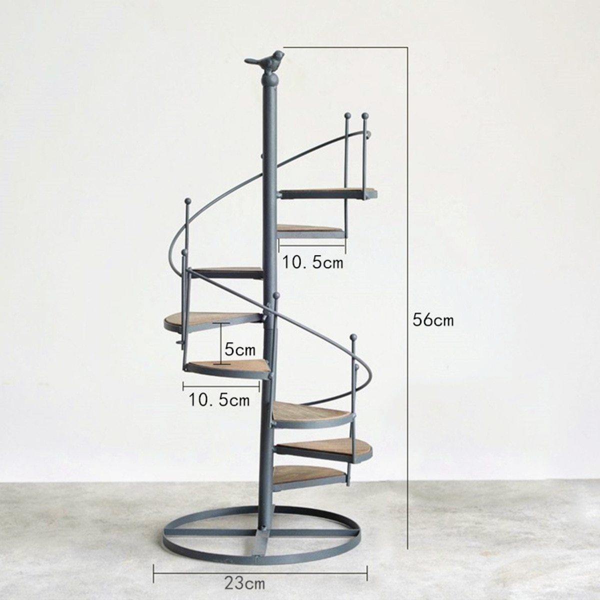 Frendorf | PlantSpire Eisen Pflanzenständer mit Spiraltreppe | Dekorativ und Praktisch