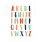 Modern Rainbow Alphabet Nursery  - Canvas Wall Art Painting