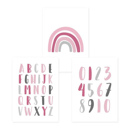 Modern Rainbow Alphabet Nursery  - Canvas Wall Art Painting