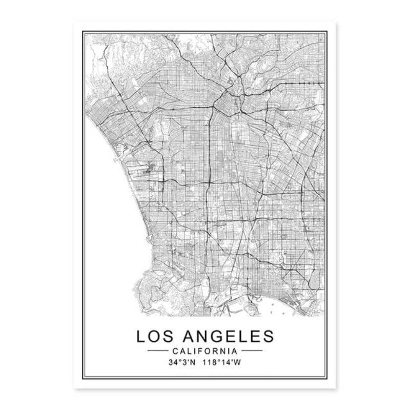 Los Angeles Stadtkarte Modernes Gebäude Landschaft