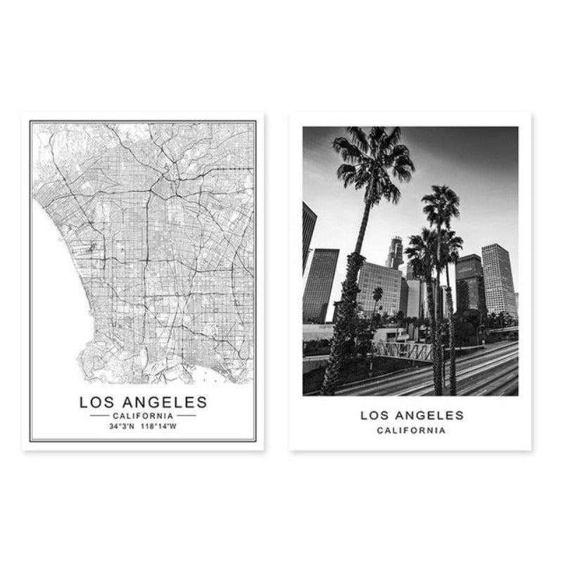 Los Angeles Stadtkarte Modernes Gebäude Landschaft