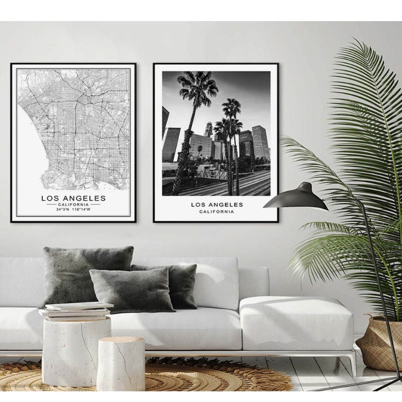 Los Angeles Stadtkarte Modernes Gebäude Landschaft