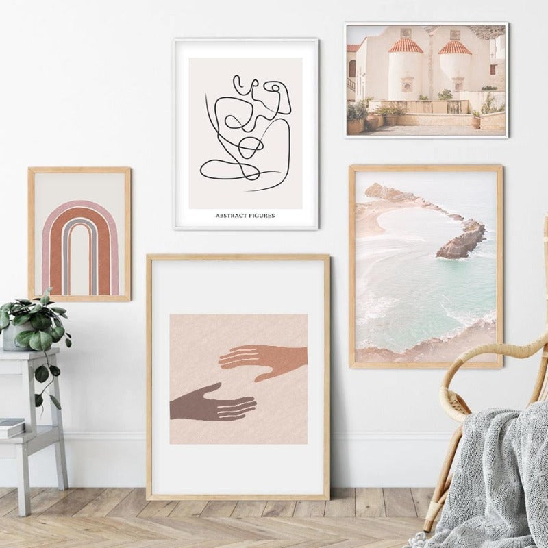 Mid-Century Modern Abstrakte Galerie Verbrennungsorange - Leinwand Wandkunst Gemälde
